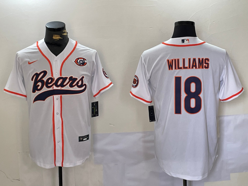 Men's Chicago Bears Caleb Williams #18 White Jersey